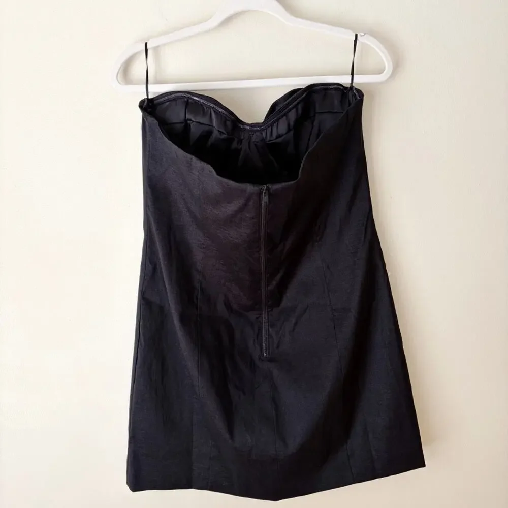 Bardot | Brixton Strapless Mini Dress Sheath Rosette Rose Black XXL NWT